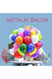 15 ADET BALON DOĞUM GÜNÜ PARTİ SÜS EĞLENCE 11 inç 28 cm METALİK KARIŞIK RENK HEDİYE