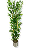 YAPAY YAPRAKLI BAMBU AĞACI 3 BAMBU'LU 190 CM 25X25 GALVANİZ SAKSI