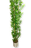 YAPAY YAPRAKLI BAMBU AĞACI 3 BAMBU'LU 190 CM 25X25 GALVANİZ SAKSI