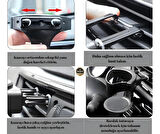 Volvo XC-40 Recharge (Elektrikli) 2022-2023-2024-2025 Oto Bardak Tutucu Havalandırmalı – Kaymaz Pedli, ABS Gövdeli, Geniş Uyumluluk,İçecek Tutucu, 93x73x86mm