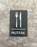 Basic Antrasit Seri Mutfak Uyarı Levhası