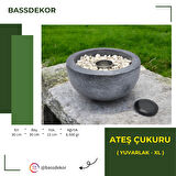 BETON - ATEŞ ÇUKURU - YUVARLAK - XLARGE - SİLVER