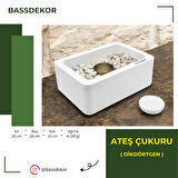 BETON - ATEŞ ÇUKURU - DİKDÖRTGEN - BEYAZ
