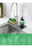 Elastik Musluk Matı Su Tutucu Düzenleyici Kaydırmaz Taban Organizer Mutfak Banyo Lavabo