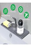 Elastik Musluk Matı Su Tutucu Düzenleyici Kaydırmaz Taban Organizer Mutfak Banyo Lavabo