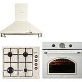 Kumtel Rustik Bej Emaye Ankastre Set ( LX-410BF - B66-SF2(AT)(4PRO) - Dp6-Rbg