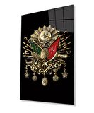 Osmanlı Arması Tuğrası Cam Tablo, Ev ve Ofis Duvar Dekoru, Hediyelik Büyük Temperli Cam Tablo