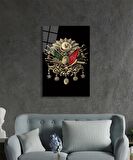 Osmanlı Arması Tuğrası Cam Tablo, Ev ve Ofis Duvar Dekoru, Hediyelik Büyük Temperli Cam Tablo