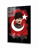 Atatürk ve Türk Bayrağı Cam Tablo