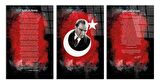 Atatürk - Istiklal Marşı - Gençliğe Hitabe4 Cam Tablo (TOPLAM 3 PARÇA)