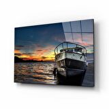  Deniz Gemi Manzara Cam Tablo 4mm Dayanıklı Temperli Cam