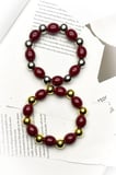 2 Adet Boncuk Vintage Bordo Renk Vintage Bileklik