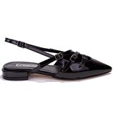 Dagoster DZA07-725488B Siyah Rugan Klasik Topuklu Kadın Ayakkabı