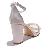 Dagoster DZA07-337152BB Sedef Tek Bant Platform Topuklu  Kadın Ayakkabı