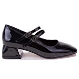 Dagoster DZA07-1181403BB Siyah Rugan Klasik Topuklu Kadın Ayakkabı