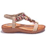 Dagoster DZA07-7416782BB Bej Günlük Ortopedik Kadın sandalet