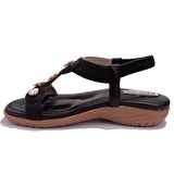 Dagoster DZA07-74136903BB Siyah Günlük Ortopedik Kadın sandalet