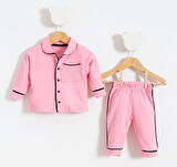 Unisex Bebek Alt Üst Pijama Takım Pembe | 9 - 12 Ay