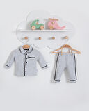 Unisex Bebek Alt Üst Pijama Takım-Gri | 0-3 Ay
