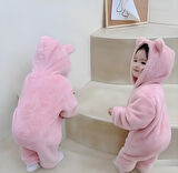 Peluş Unisex Bebek Çocuk Uyku Tulumu Welsoft-Pembe | 3-6 ay