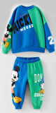 Mickey Mouse Görselli Kapüşonlu Bebek Çocuk Alt Üst Takım-Çok Renkli | 6 Yaş