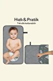 Bebek Bezi Değiştirme Matı – Su Geçirmez Katlanabilir Bebek Alt Değiştirme Minderi – (Woods)