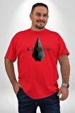 Arrow Kırmızı Büyük Beden Erkek Kadın Unisex Basic Ön Baskılı Tişört