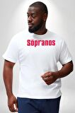 The Sopranos Beyaz Büyük Beden Kadın Erkek Ünisex  Basic Ön Baskılı Tişört