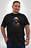 Hip Hop Gençlik Kedi Çeket Siyah Büyük Beden Erkek Kadın Unisex Basic Ön Baskılı Tişört