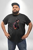 John Wick Karakter  Siyah Büyük Beden Erkek Kadın Unisex Basic Ön Baskılı Tişört