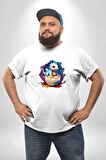 Sevimli Bebek Ejderha Elmas Yumurta Beyaz Büyük Beden Kadın Erkek Ünisex  Basic Ön Baskılı Tişört