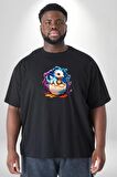 Sevimli Bebek Ejderha Elmas Yumurta Siyah Büyük Beden Erkek Kadın Unisex Basic Ön Baskılı Tişört