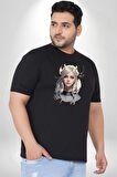 Koç Erkek Kadın Unisex Savaşcı Siyah Büyük Beden Erkek Kadın Unisex Basic Ön Baskılı Tişört