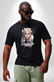 Koç Erkek Kadın Unisex Savaşcı Siyah Büyük Beden Erkek Kadın Unisex Basic Ön Baskılı Tişört