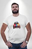 Peugeot 144 Renkli Orijinal Araba  Beyaz Büyük Beden Kadın Erkek Ünisex  Basic Ön Baskılı Tişört