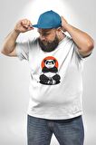 Yoga Panda  Beyaz Büyük Beden Kadın Erkek Ünisex  Basic Ön Baskılı Tişört