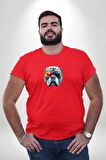 Bull Terier Köpek Gözlük Renkli  Kırmızı Büyük Beden Erkek Kadın Unisex Basic Ön Baskılı Tişört