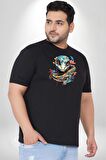 Yapay Zeka Sanal Yılan  Siyah Büyük Beden Erkek Kadın Unisex Basic Ön Baskılı Tişört