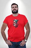 Santa Cool Gözlüklü Kırmızı Büyük Beden Erkek Kadın Unisex Basic Ön Baskılı Tişört