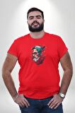 Santa Cool Gözlüklü Kırmızı Büyük Beden Erkek Kadın Unisex Basic Ön Baskılı Tişört