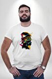 Canlı Afrobeat Füzyon Renkli Siluet Beyaz Büyük Beden Kadın Erkek Ünisex  Basic Ön Baskılı Tişört