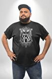 Yarım İnsan Yarım Leopar Mutant Leopar Kral Siyah Büyük Beden Erkek Kadın Unisex Basic Ön Baskılı Tişört