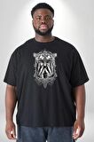 Yarım İnsan Yarım Leopar Mutant Leopar Kral Siyah Büyük Beden Erkek Kadın Unisex Basic Ön Baskılı Tişört
