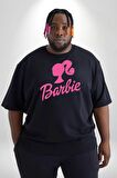 Barbie  Siyah Büyük Beden Erkek Kadın Unisex Basic Ön Baskılı Tişört