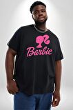 Barbie  Siyah Büyük Beden Erkek Kadın Unisex Basic Ön Baskılı Tişört