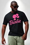 Barbie  Siyah Büyük Beden Erkek Kadın Unisex Basic Ön Baskılı Tişört