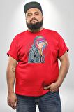 Metal Müzik Çeket Kırmızı Büyük Beden Erkek Kadın Unisex Basic Ön Baskılı Tişört