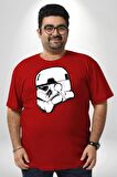 Klon Trooper Star Wars Kahramanı Kırmızı Büyük Beden Erkek Kadın Unisex Basic Ön Baskılı Tişört