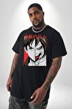 Anime Titan Saldırısı  Siyah Büyük Beden Erkek Kadın Unisex Basic Ön Baskılı Tişört