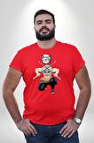 Anime Inosuke Hashibira Demon Slayer Kırmızı Büyük Beden Erkek Kadın Unisex Basic Ön Baskılı Tişört